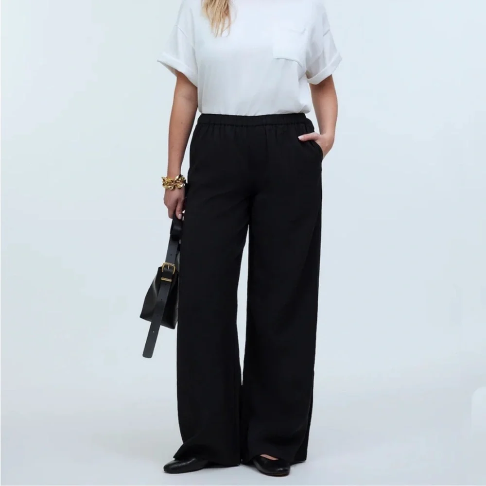 Madewell Pull-On Wide-Leg Pants in Softdrape
